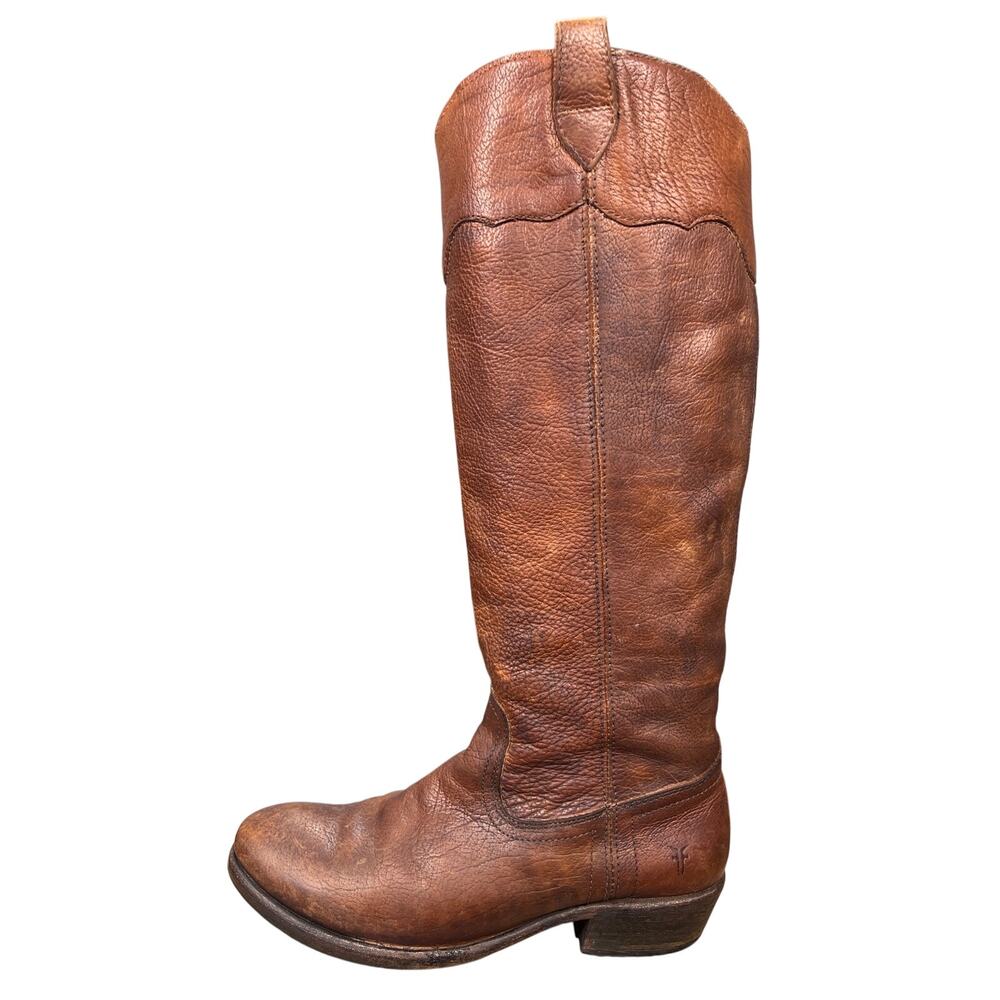Frye Carson Brown Distressed Lug Sole Riding Boots Size US 8.5 B - Picture 3 of 10